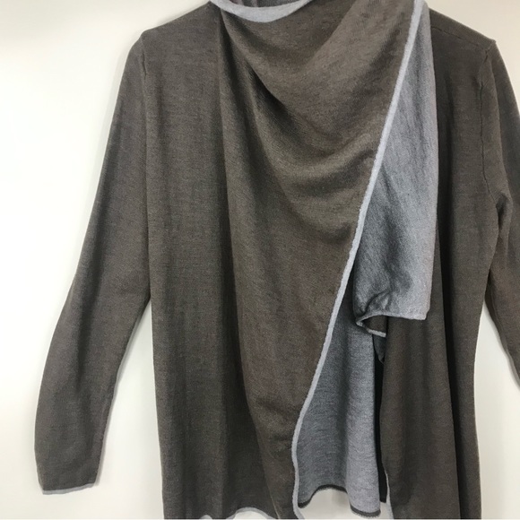 CALVIN KLEIN | Brown Open Front Cardigan - Picture 3 of 6